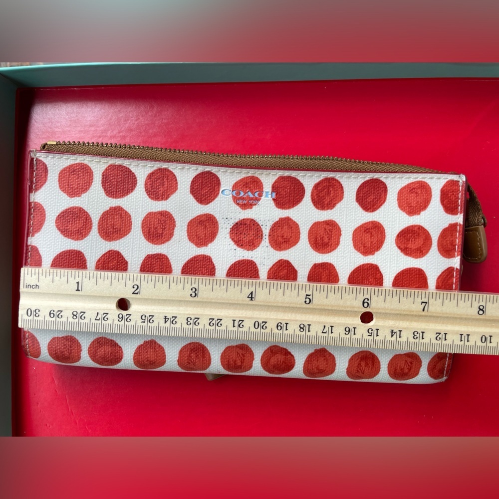 Coach Wallet,Coach Cream and Red Polka Dot Wristlet - Picture 12 of 12